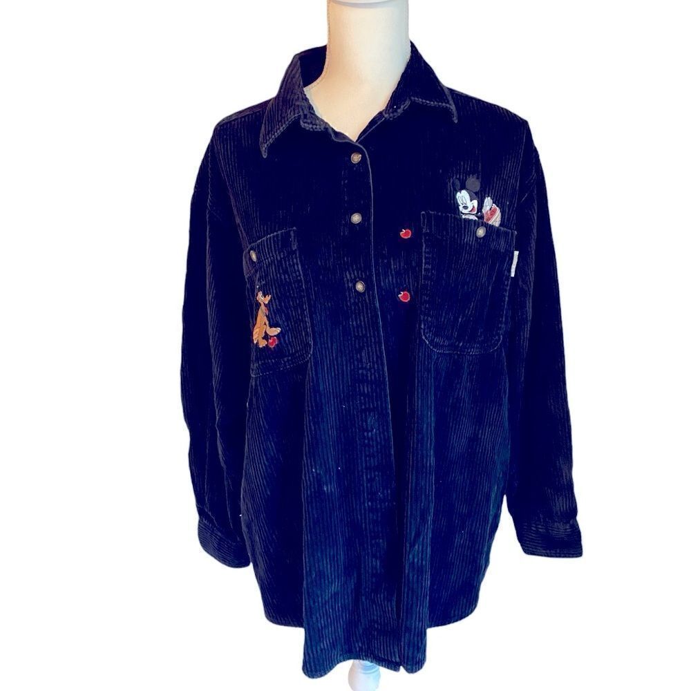 Disney Mickey Long Sleeve Corduroy Shirt Size Large - Picture 4 of 9